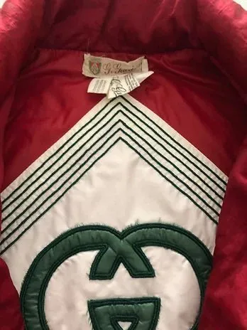 1980s GUCCI PINK PUFFER GILET VEST JACKET