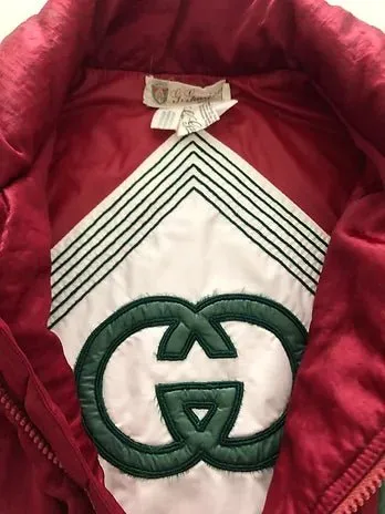 1980s GUCCI PINK PUFFER GILET VEST JACKET