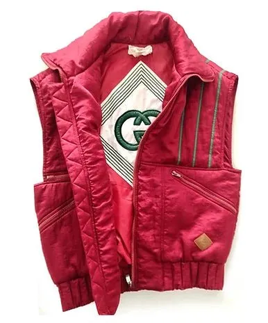 1980s GUCCI PINK PUFFER GILET VEST JACKET