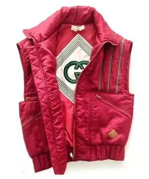 1980s GUCCI PINK PUFFER GILET VEST JACKET