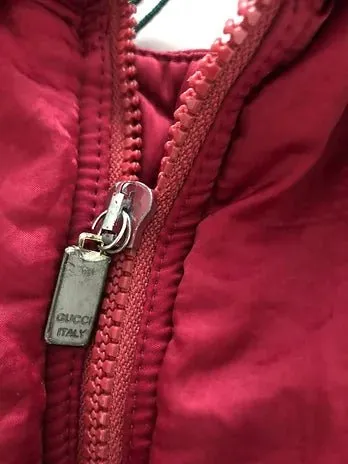 1980s GUCCI PINK PUFFER GILET VEST JACKET