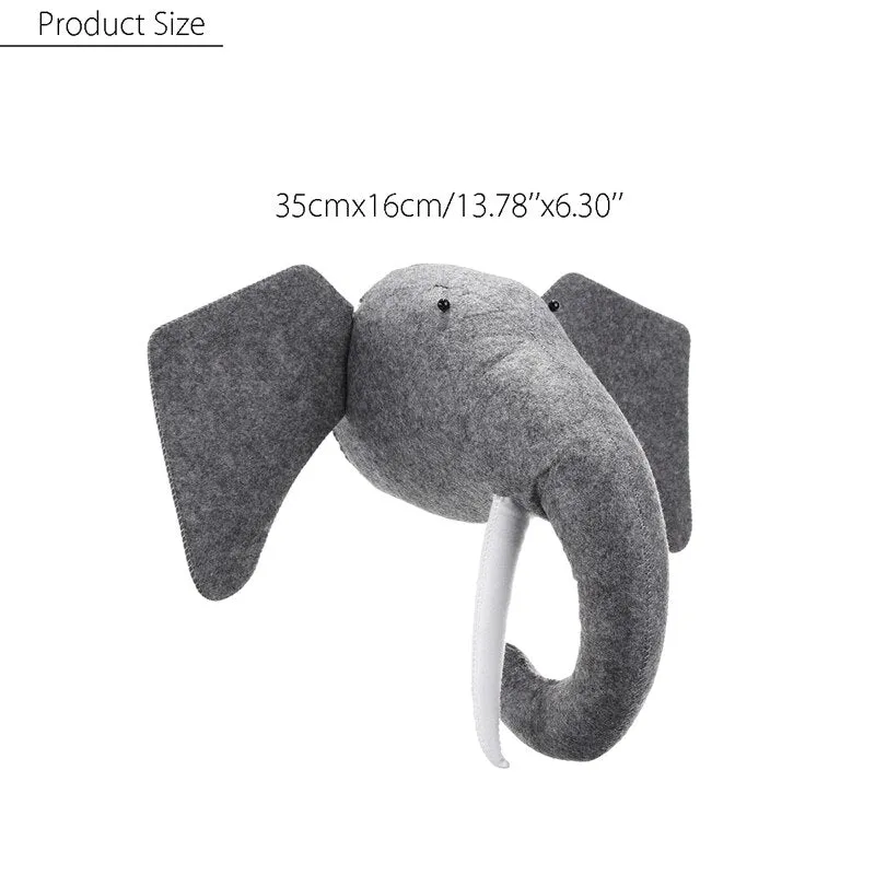 3D Felt Animal Elephant Head
