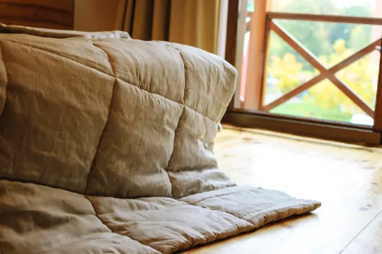 400 GR.M2 HEMP LINEN COMFORTER BLANKET FILLER ORGANIC HEMP FIBER IN NATURAL NON-DYED LINEN FABRIC