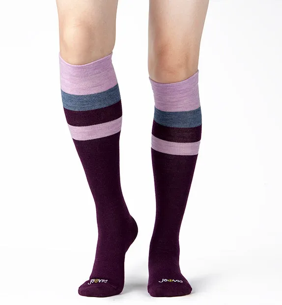 80% Rich Merino Wool Everyday Compression Socks (15-20mmHg) - Stripes - 3 Pack