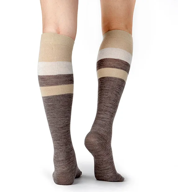 80% Rich Merino Wool Everyday Compression Socks (15-20mmHg) - Stripes - 3 Pack