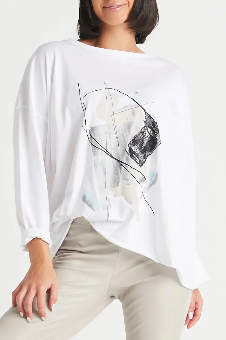 ABSTRACT LUXURY BOXY TEE - PLANET 979/JMA