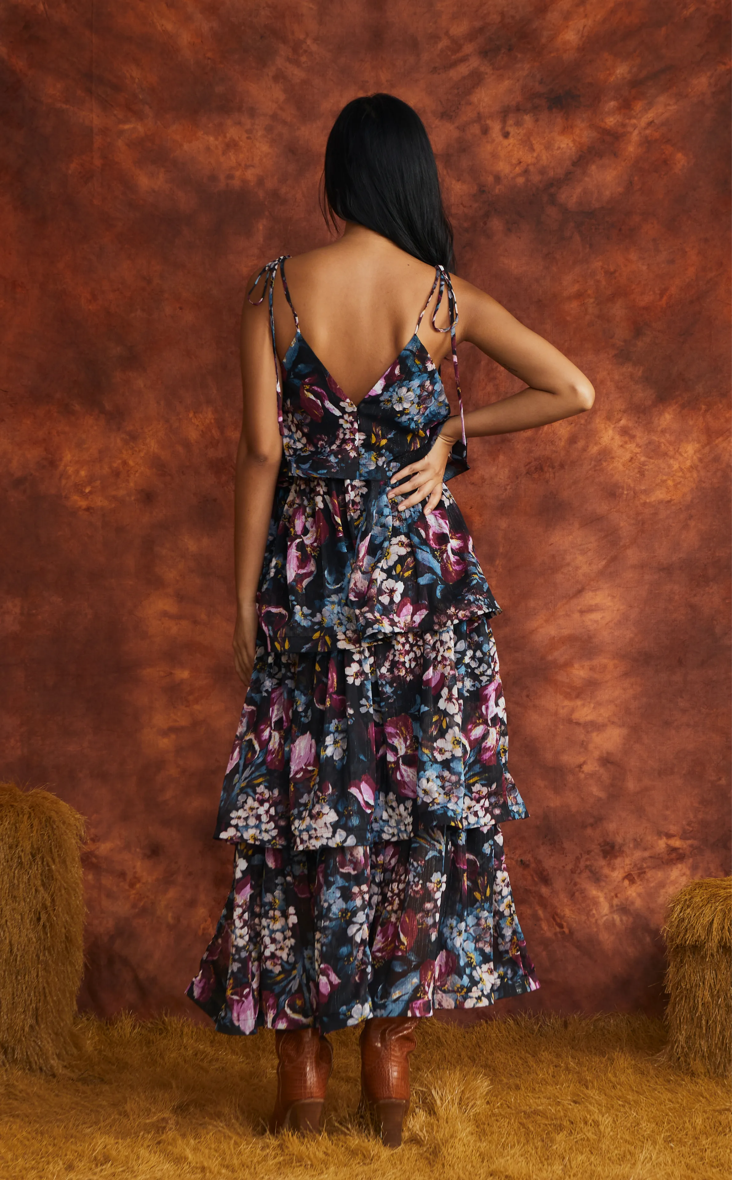 ACAPULCO MAXI DRESS - BLACK FLORAL