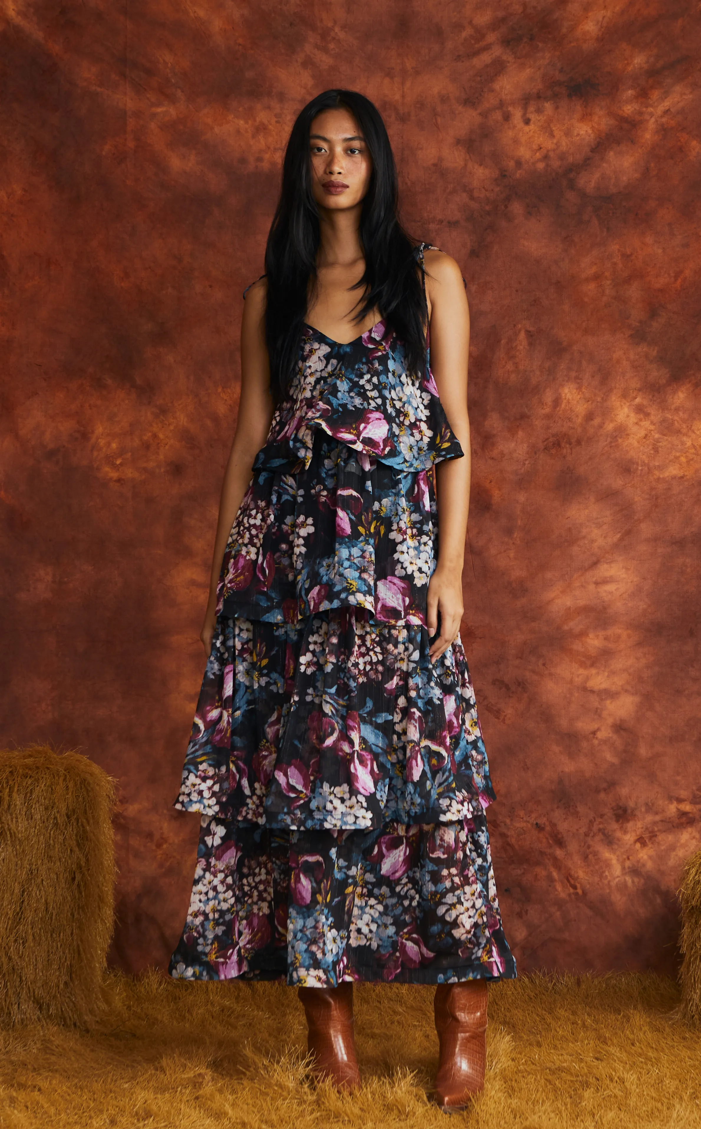 ACAPULCO MAXI DRESS - BLACK FLORAL