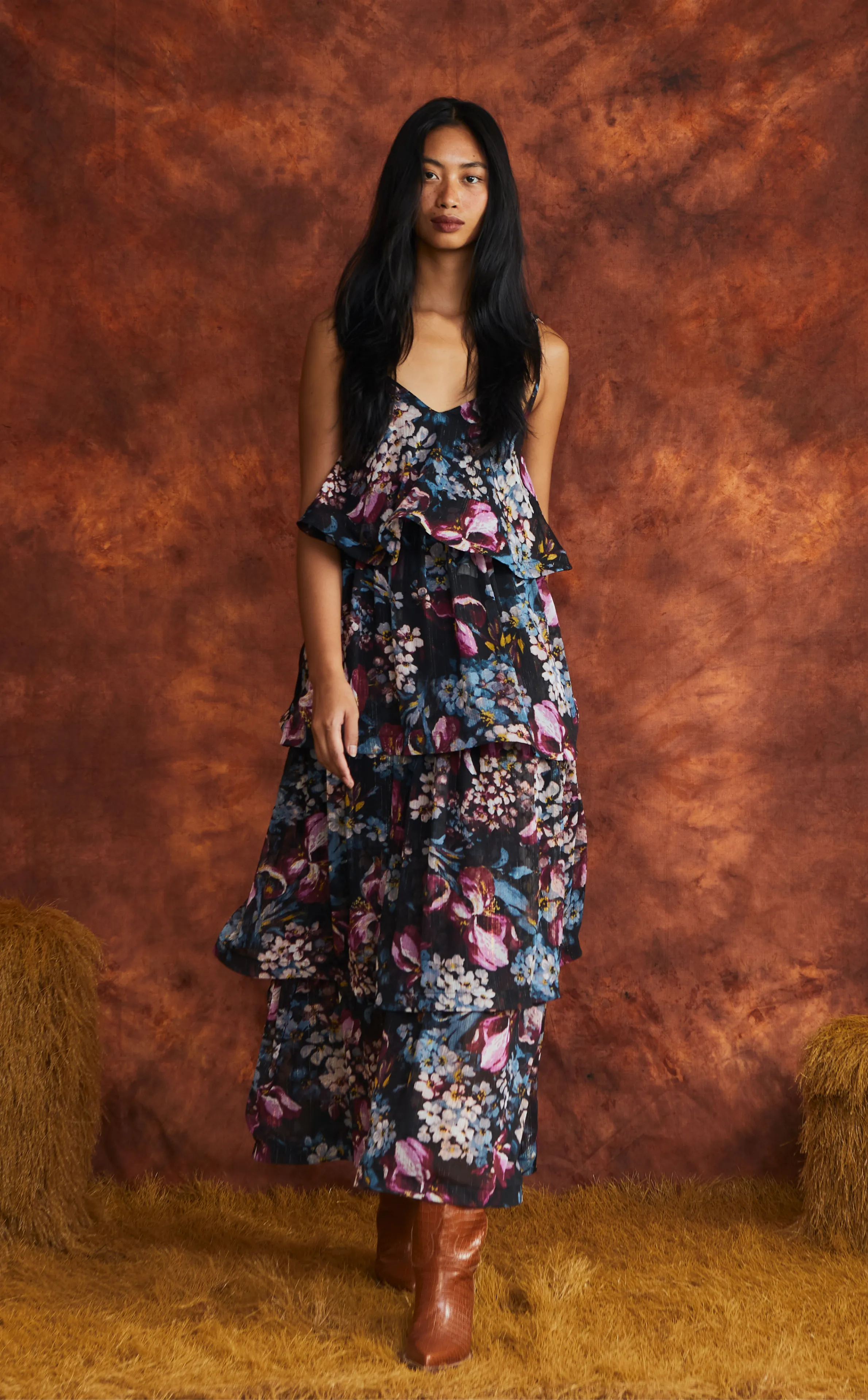 ACAPULCO MAXI DRESS - BLACK FLORAL