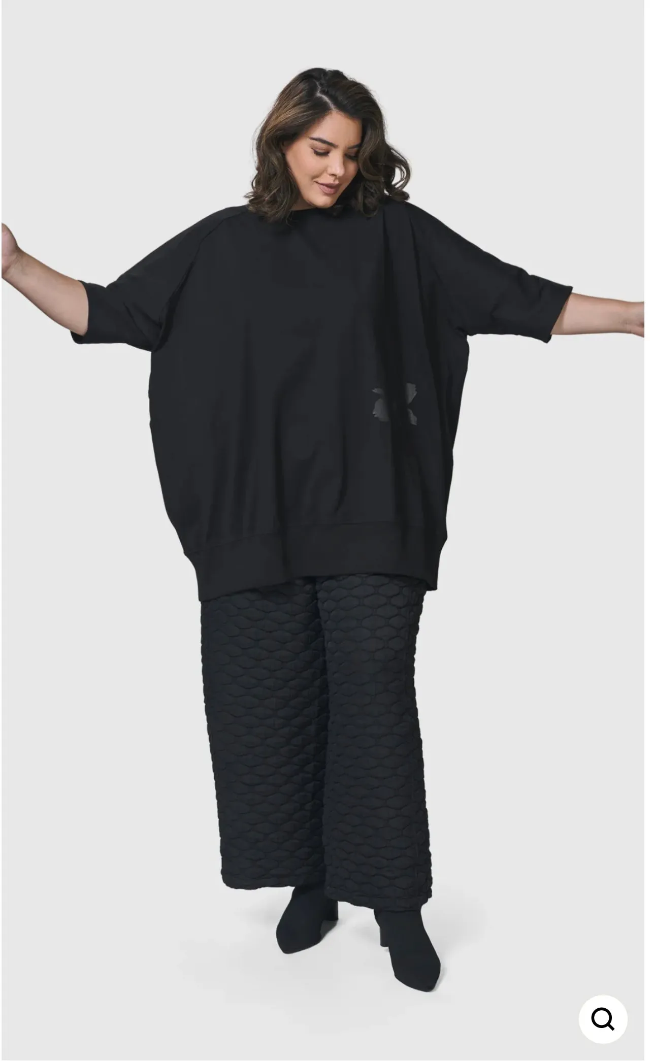 ALEMBIKA URBAN MODERN FLOWER SWEATSHIRT, BLACK UT866B