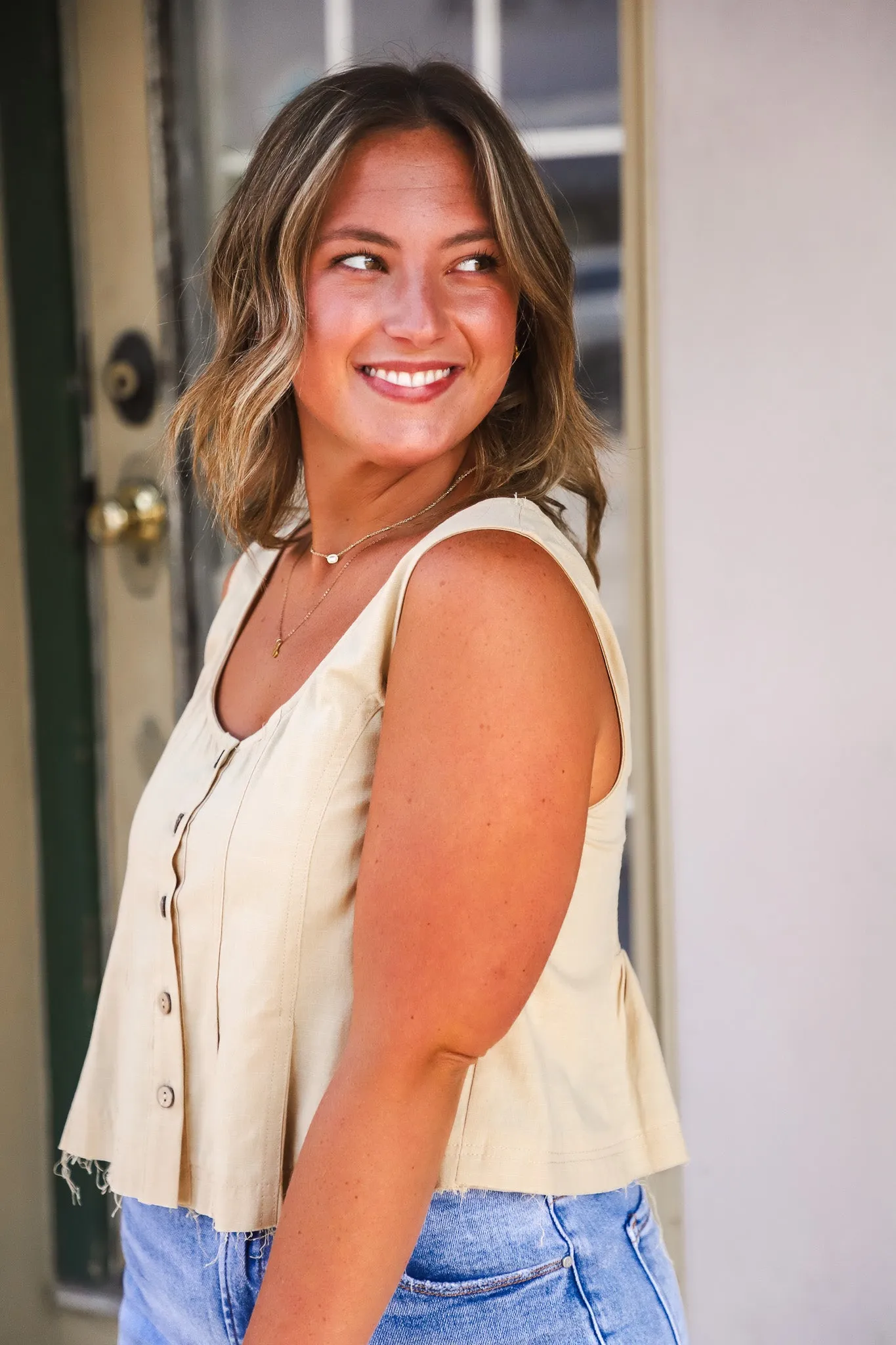 Alexis Button Down Tank