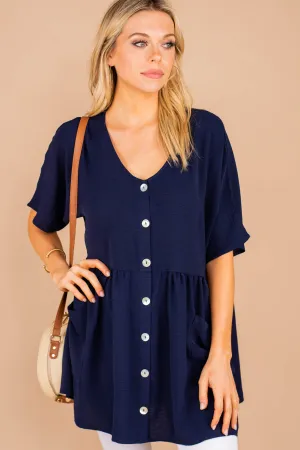 All The Time In The World Navy Blue Tunic