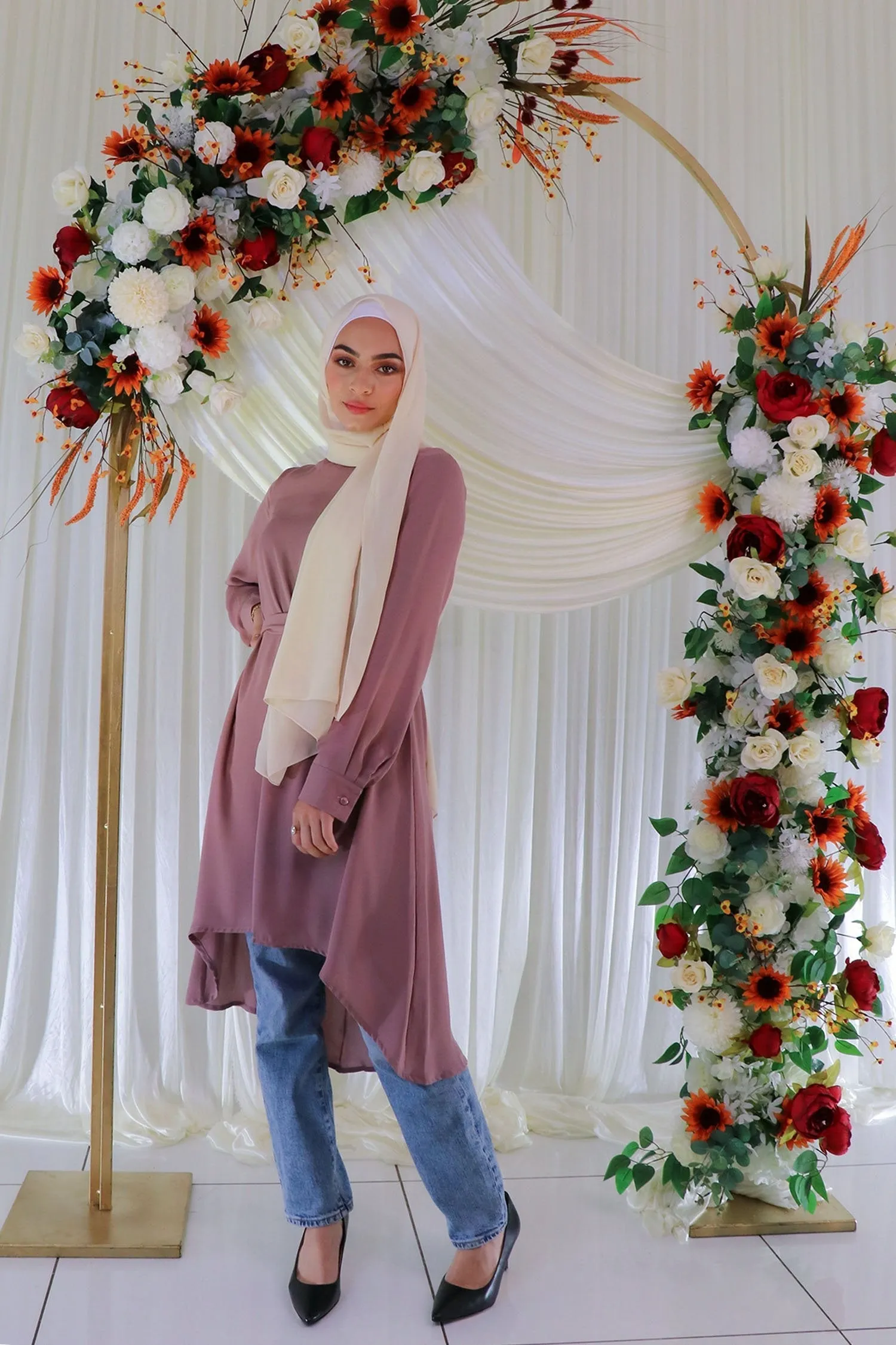 Amber Chiffon Tunic- Rose Pink