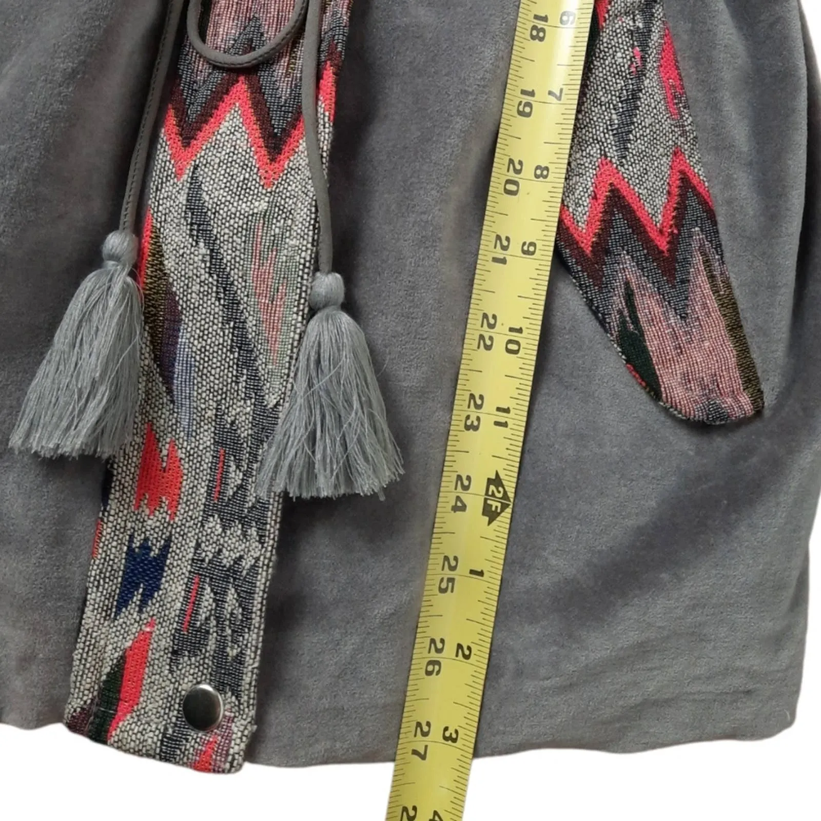 America & Beyond Embroidered Suede Jacket