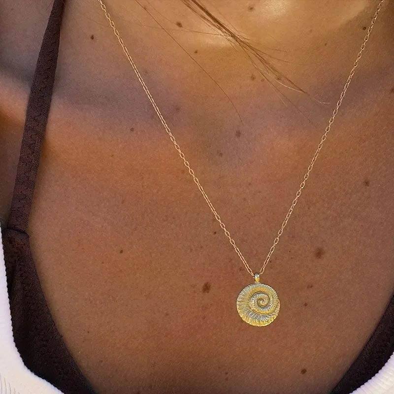 Ammonite Necklace, Gold