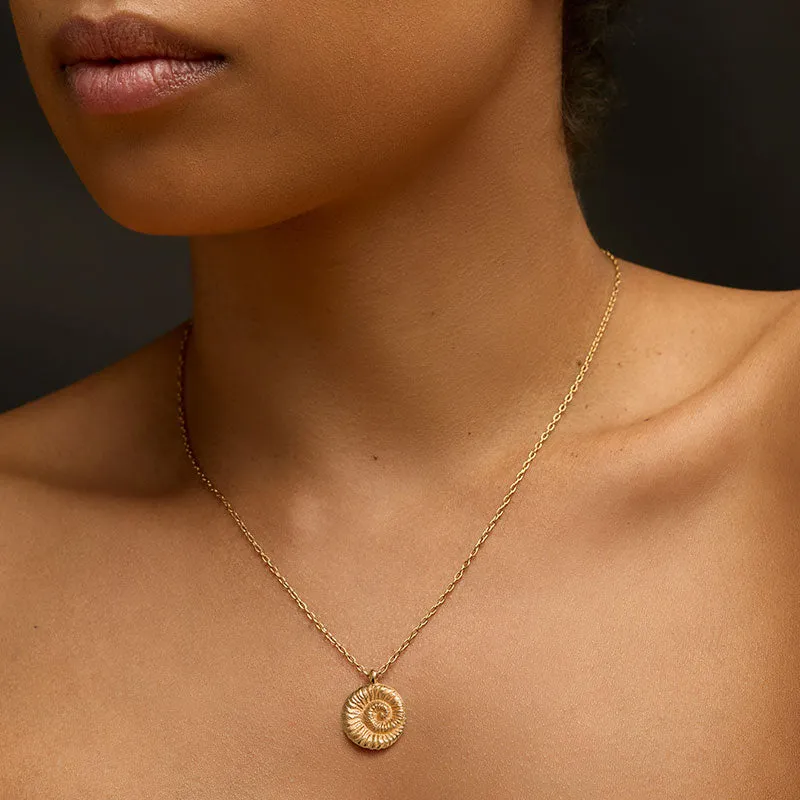 Ammonite Necklace, Gold