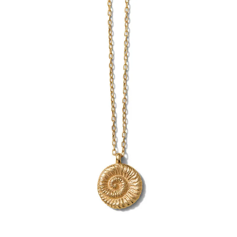 Ammonite Necklace, Gold