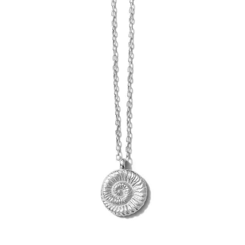 Ammonite Necklace, Silver