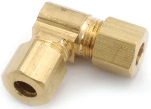 Anderson Metals 750065-04 Tube Union Elbow, 1/4 in, 90 deg Angle, Brass, 300 psi Pressure :EA: QUANTITY: 5