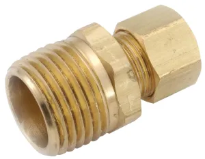 Anderson Metals 750068-0806 Pipe Connector, 1/2 x 3/8 in, Compression x Male, Brass, 200 psi Pressure :EA: QUANTITY: 5