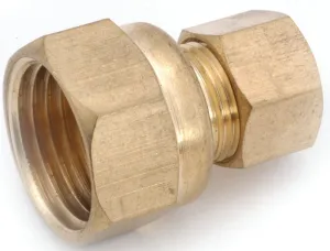 Anderson Metals 750097-0604 Tube Adapter, 1/4 x 3/8 in, Compression, Brass :EA: QUANTITY: 1