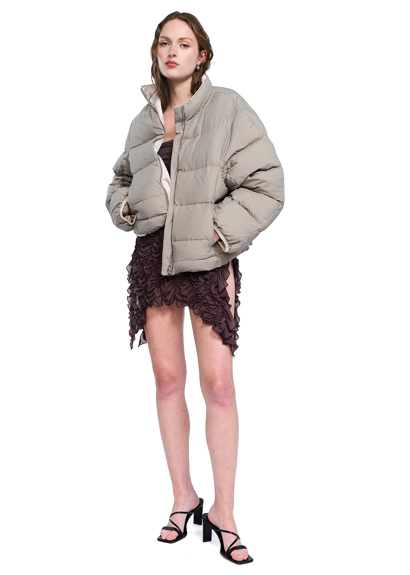 ANGGAE Satin Reversible Duck Down Outer