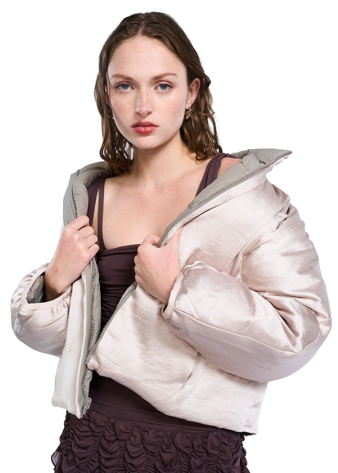 ANGGAE Satin Reversible Duck Down Outer