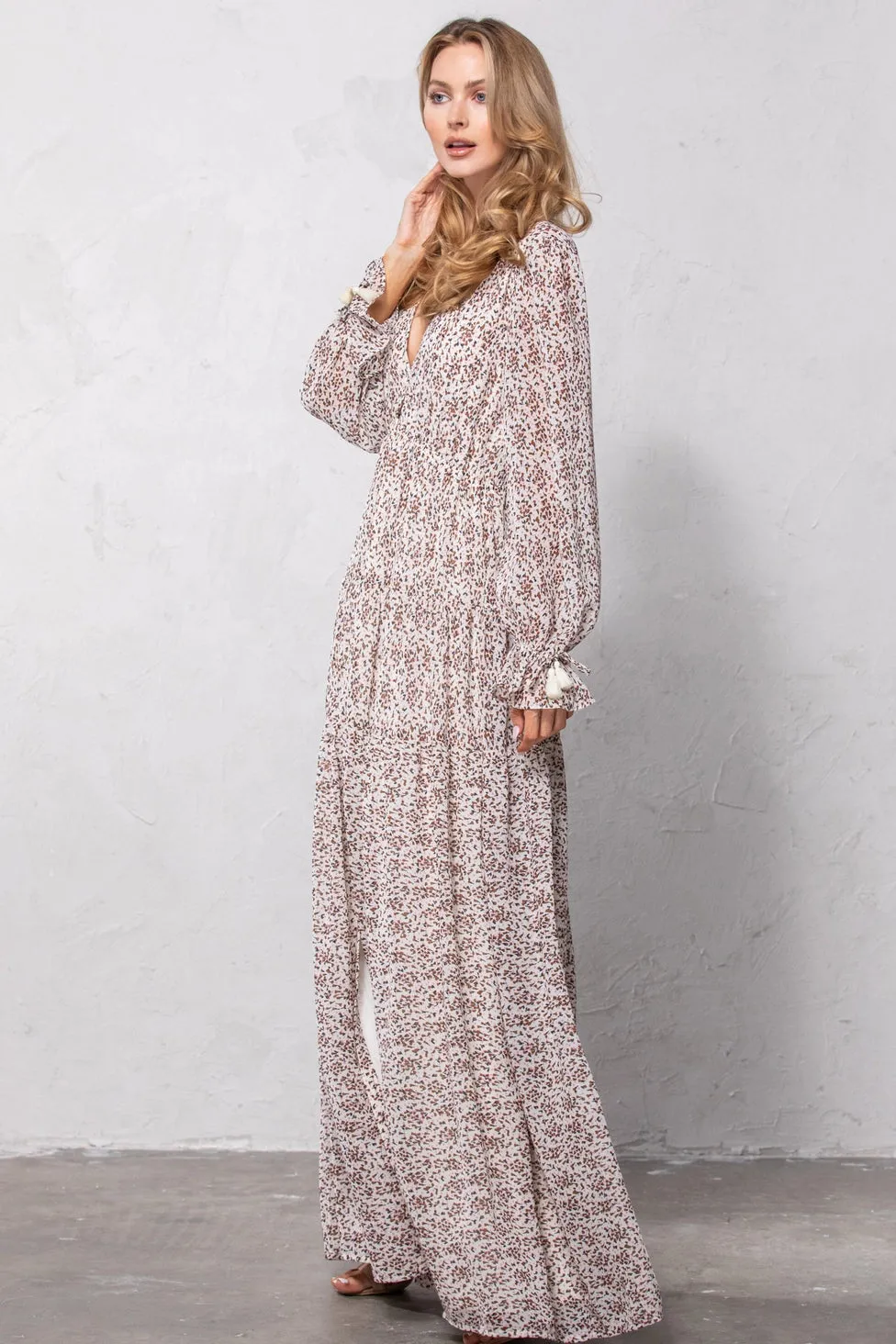 Anna Floral Print Maxi Dress