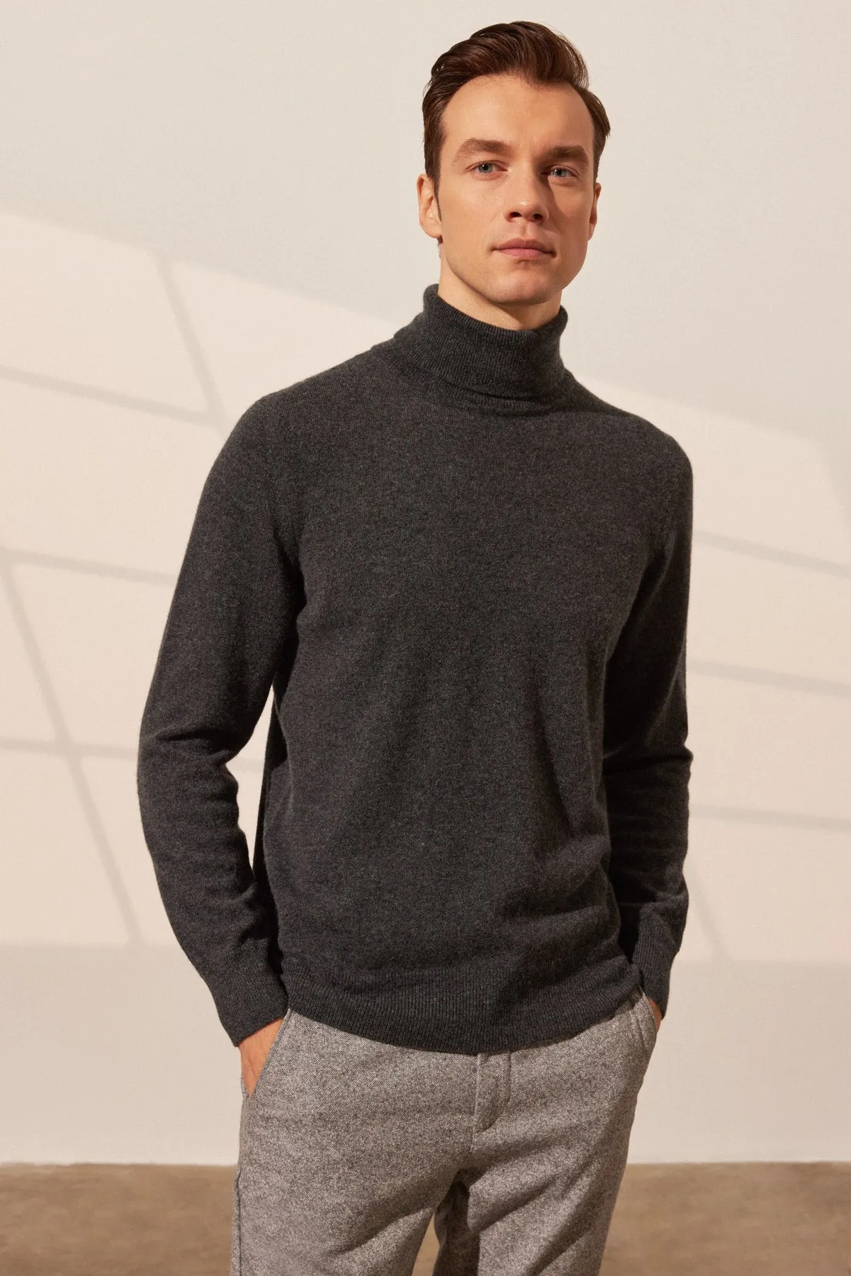 Anthracite Pure Cashmere Men's Sweater