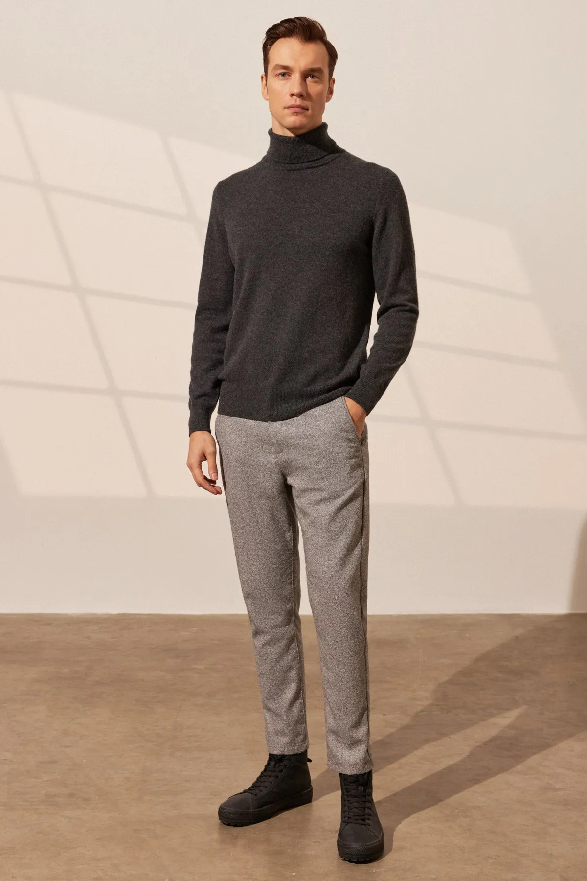 Anthracite Pure Cashmere Men's Sweater