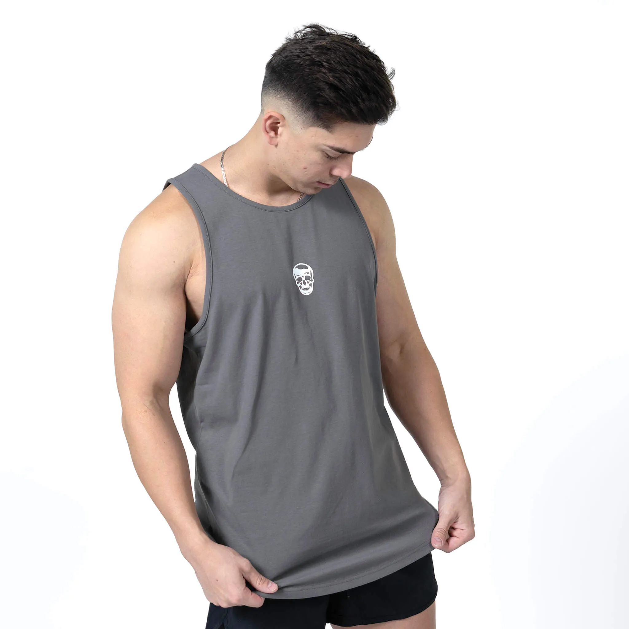 Ascend Scoop Hem Tank - Charcoal