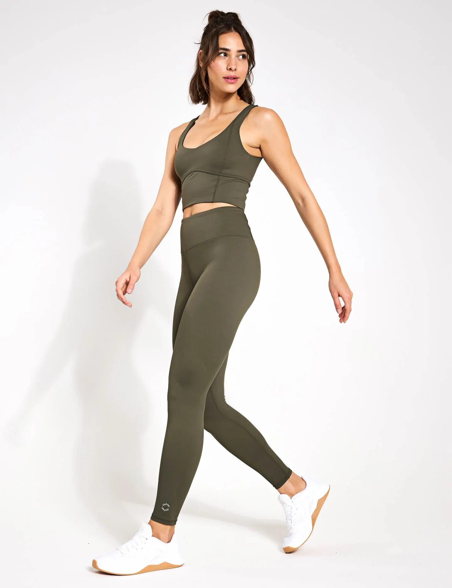 Ava Long Sports Bra - Army Green