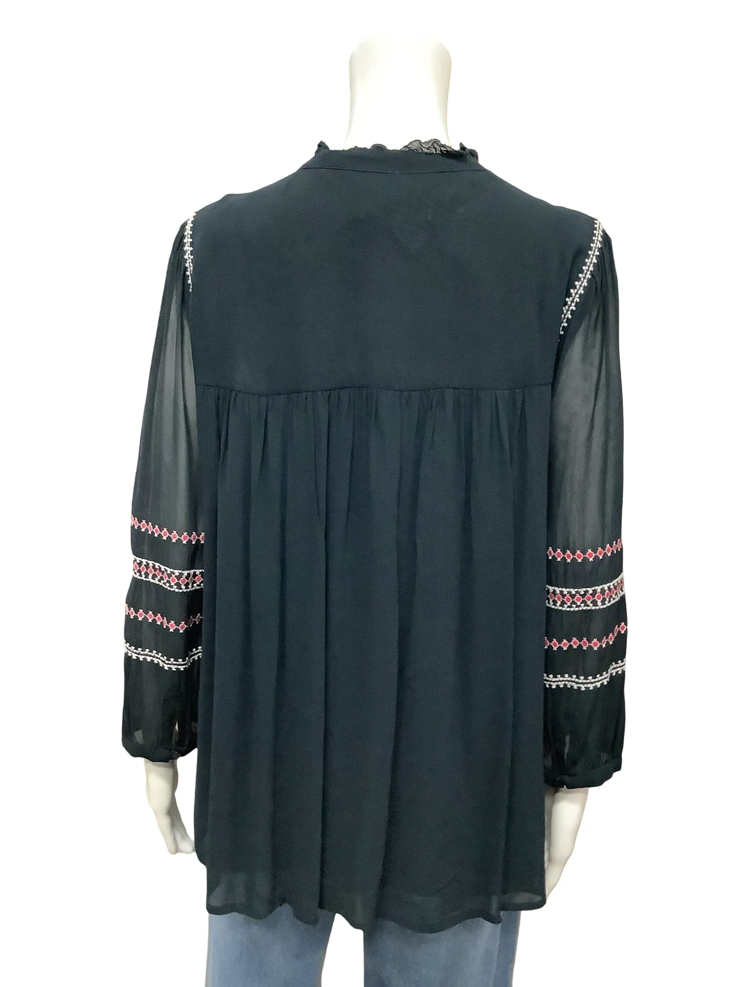 Ba&sh Top Blue Long Sleeve Button Up Size: L
