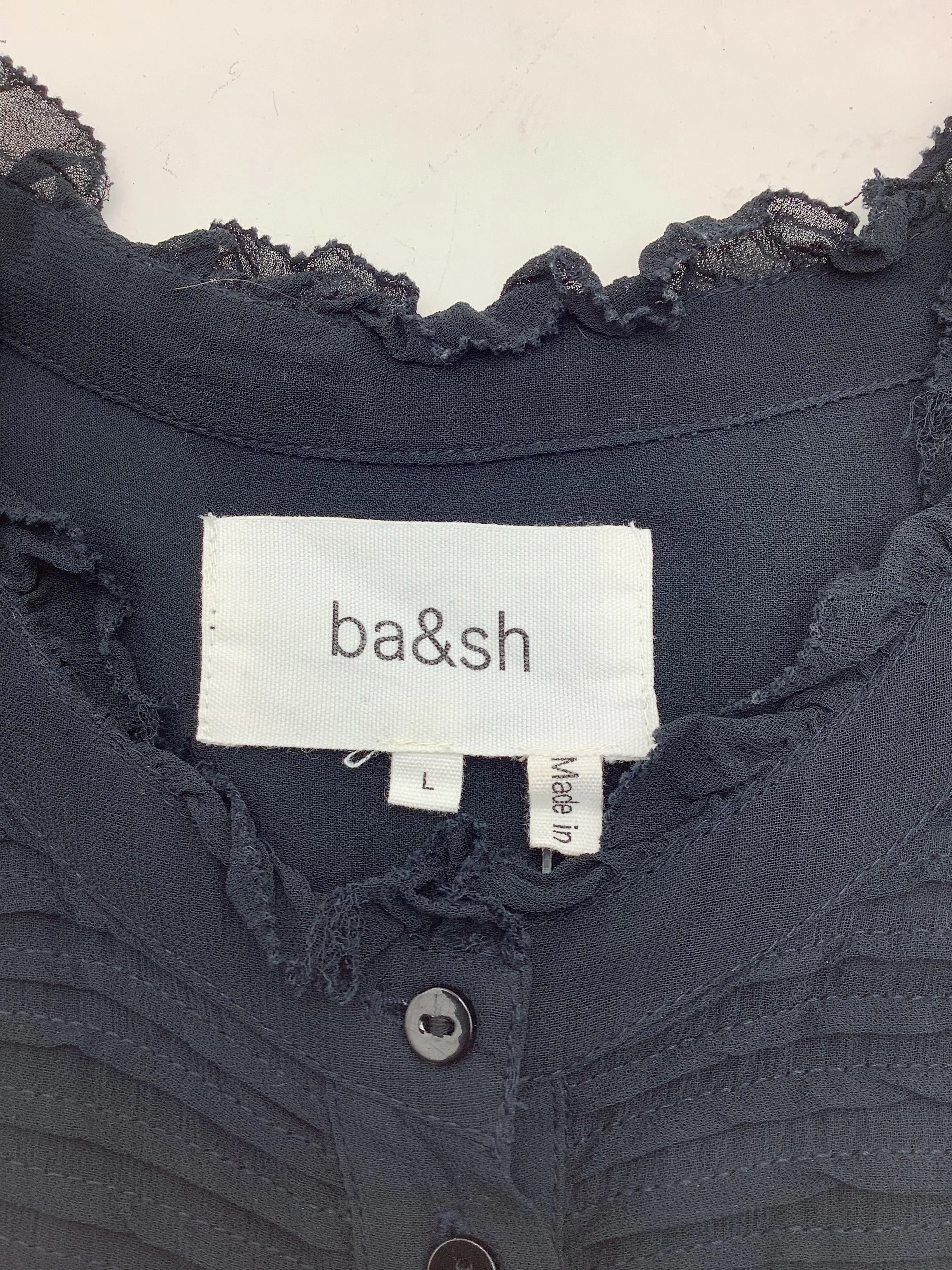 Ba&sh Top Blue Long Sleeve Button Up Size: L