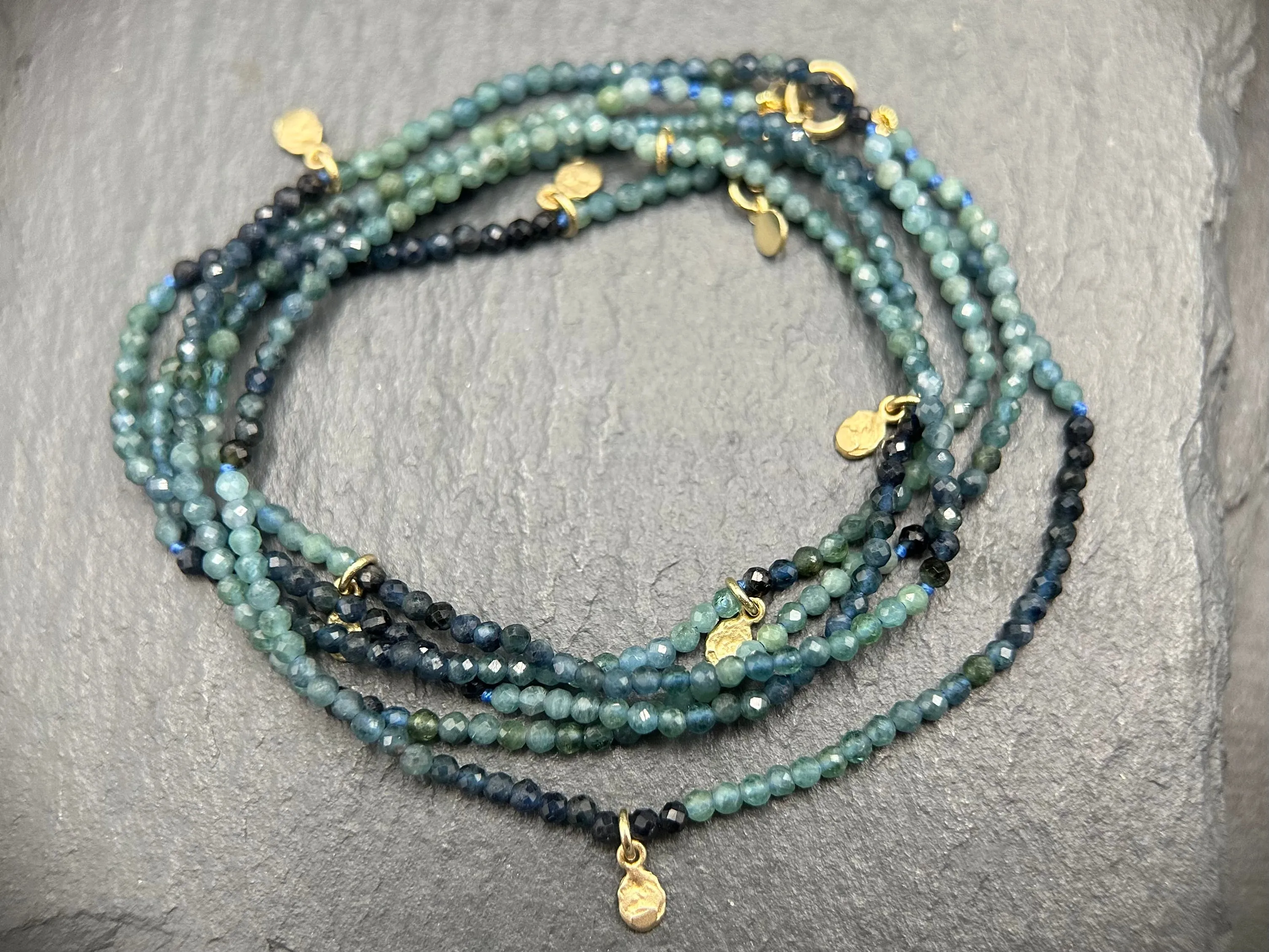 Beaded Blue Tourmaline Necklace or Bracelet