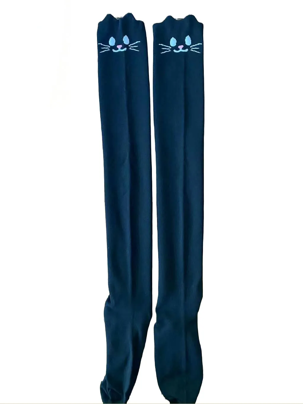 Black Cat Thigh High Compression Socks