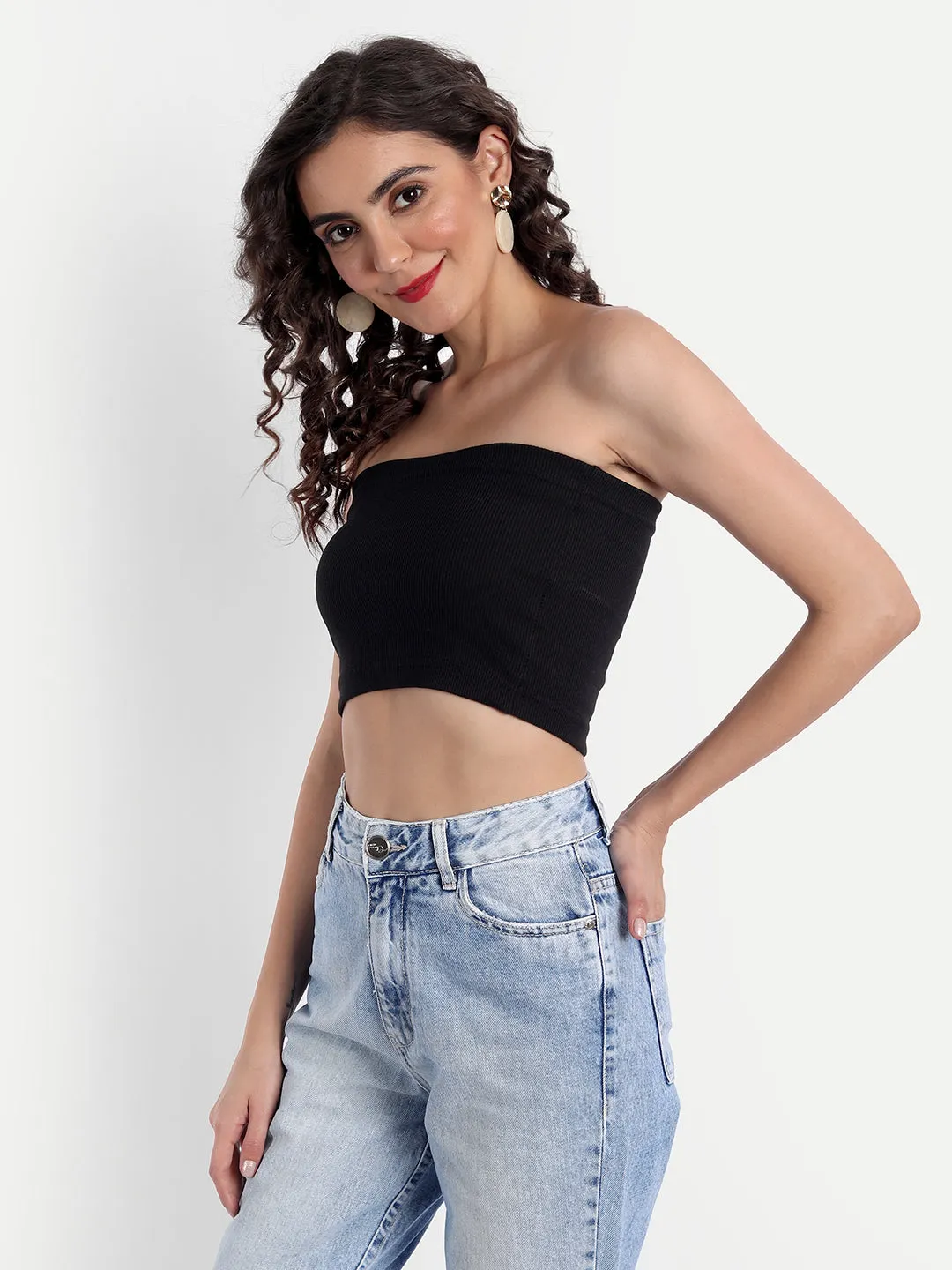 Black Staple Tube Top