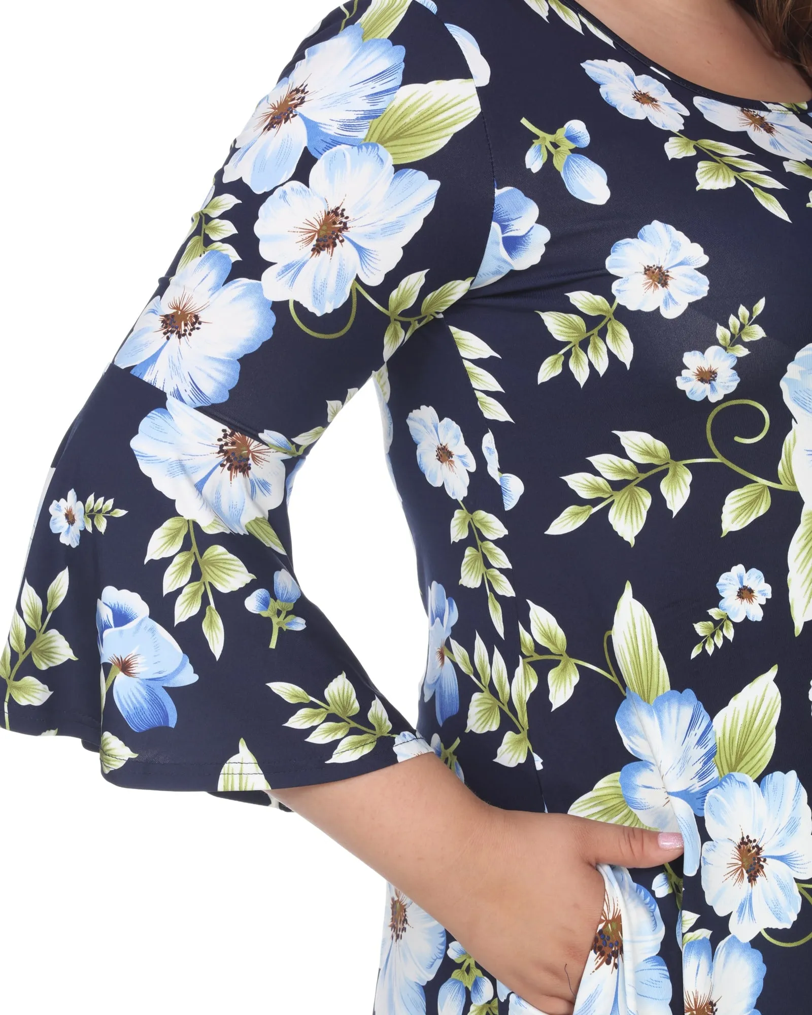 Blanche Tunic Top | Blue Flower
