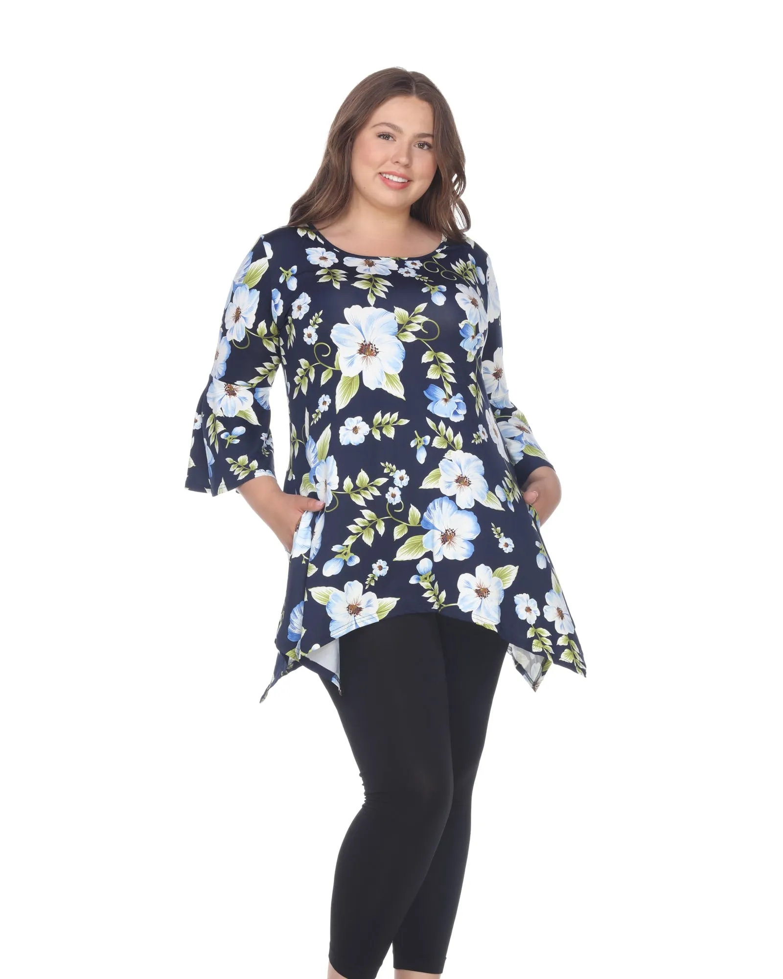 Blanche Tunic Top | Blue Flower