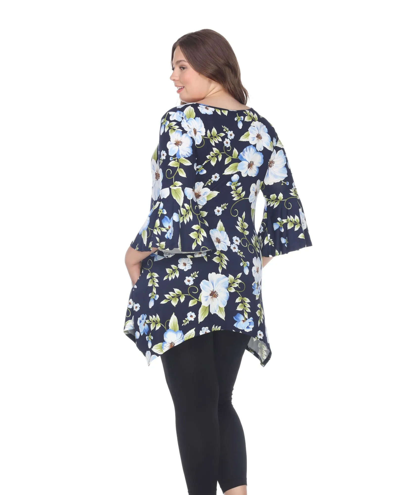 Blanche Tunic Top | Blue Flower