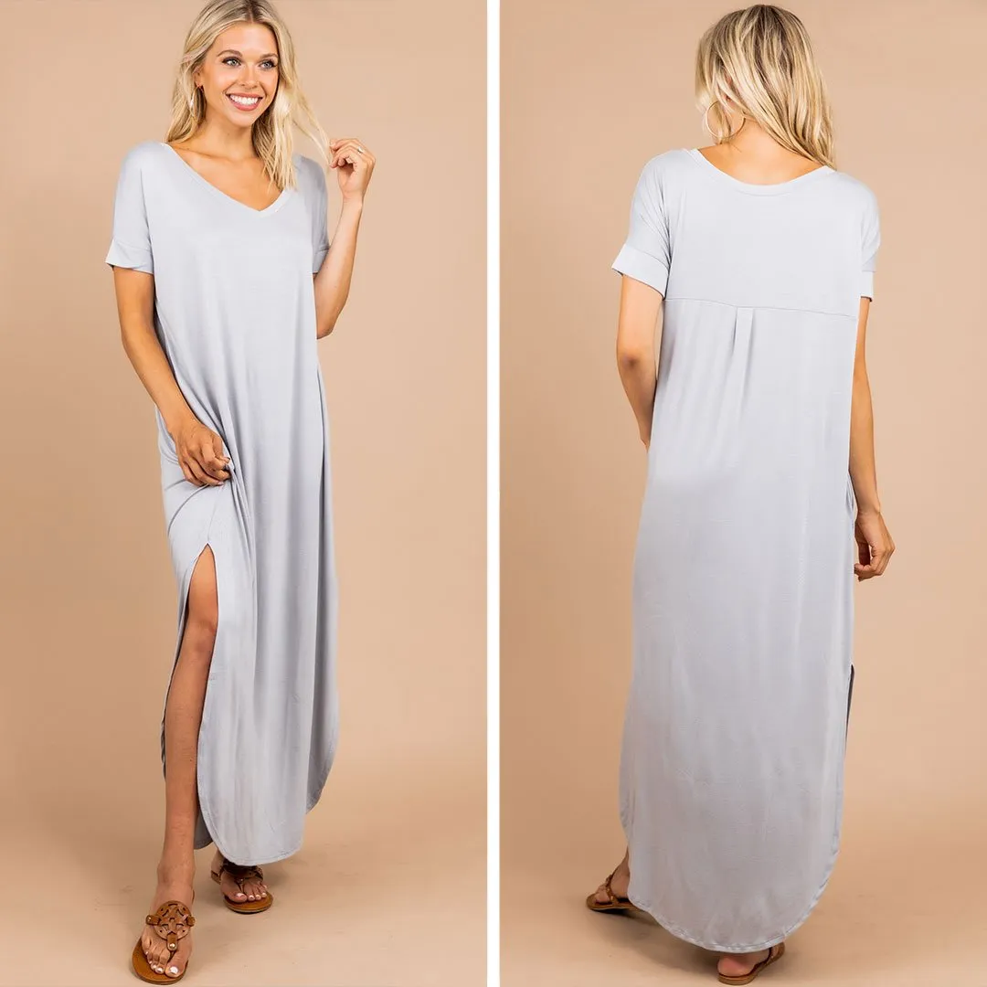 Bring You Home Light Gray Maxi Dress
