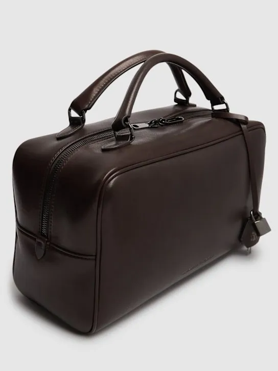 Brunello Cucinelli   Glossy leather top handle bag 