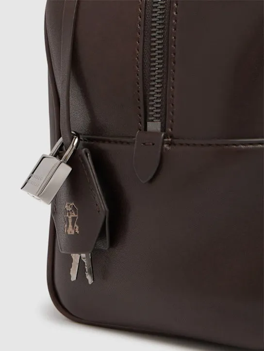 Brunello Cucinelli   Glossy leather top handle bag 