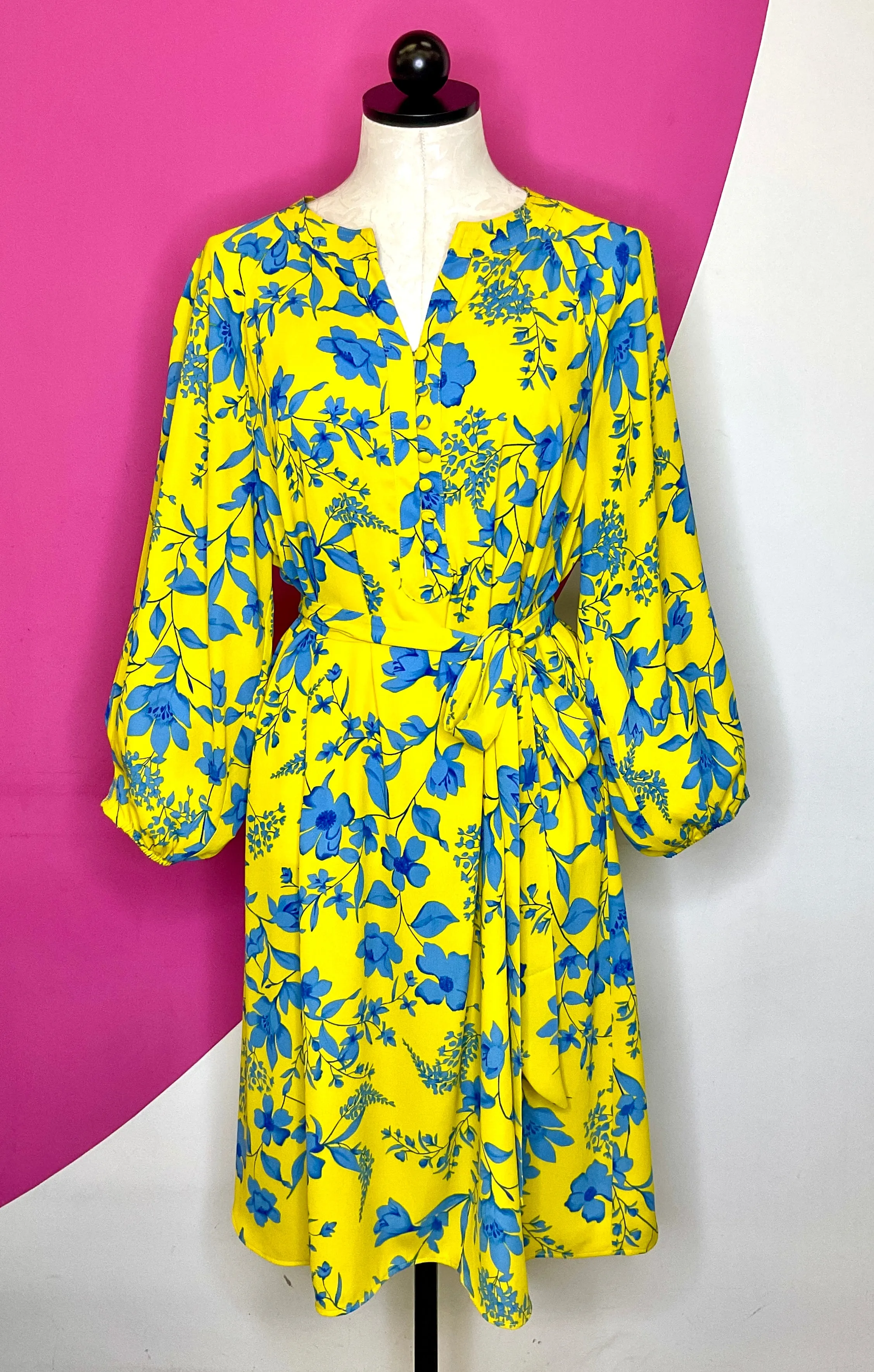 CABI LEMON DROP CHIFFON DRESS - XL
