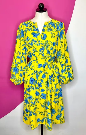CABI LEMON DROP CHIFFON DRESS - XL