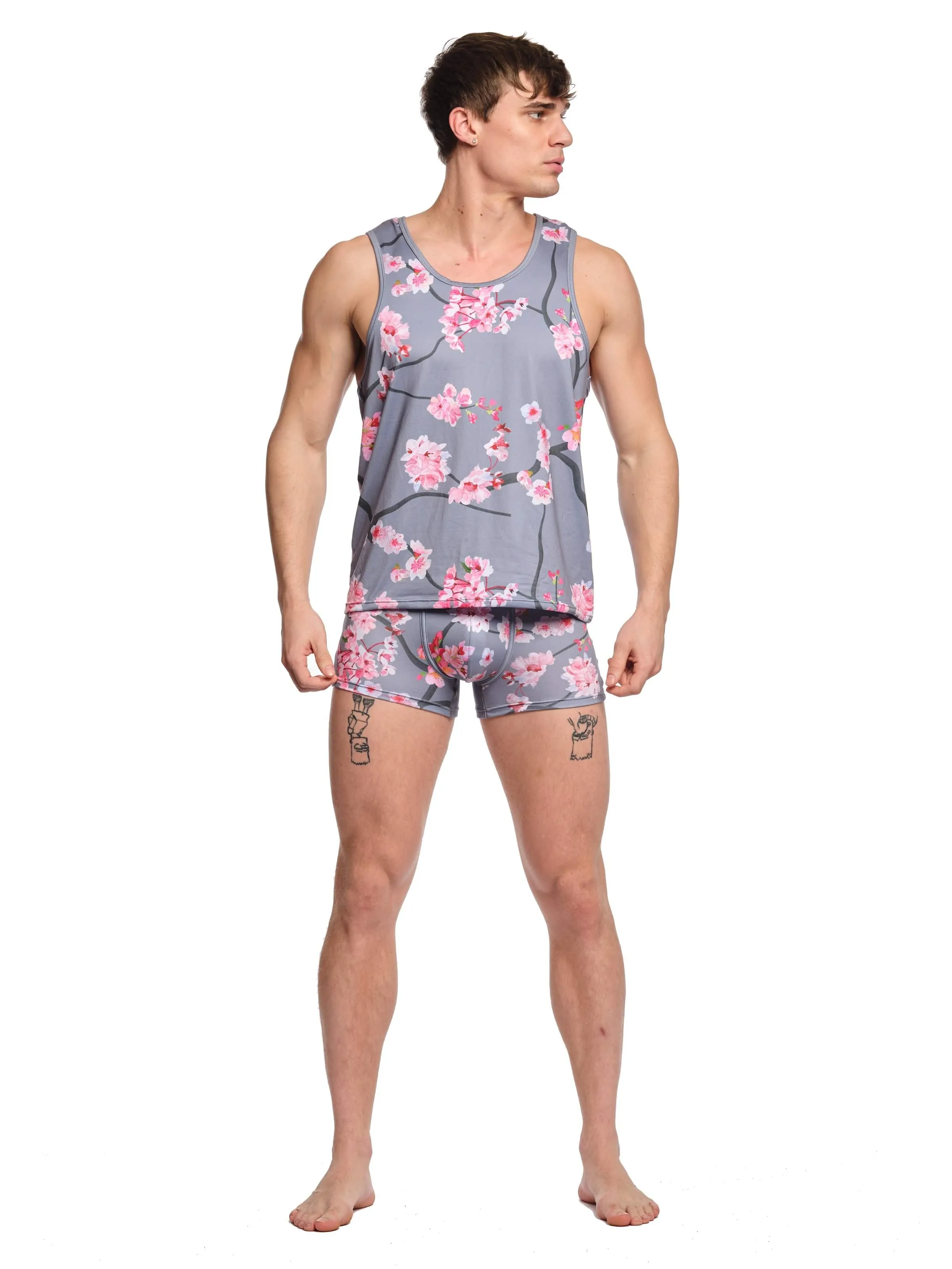 Cherry Blossom Tank Grey