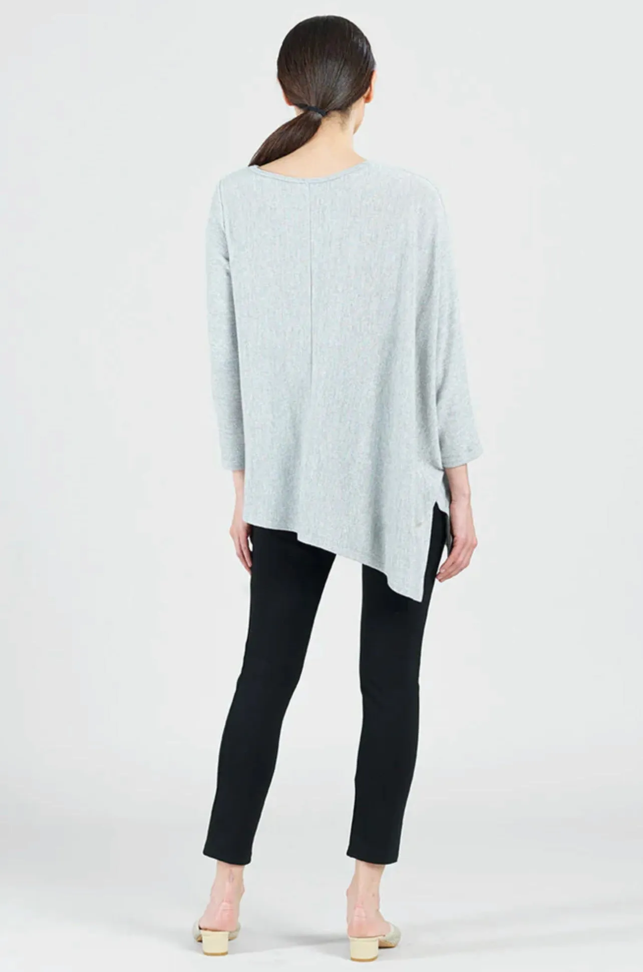 CLARA SUNWOO TU115W Cashmere-Like Knit - Poncho Sleeve Sweater Tunic