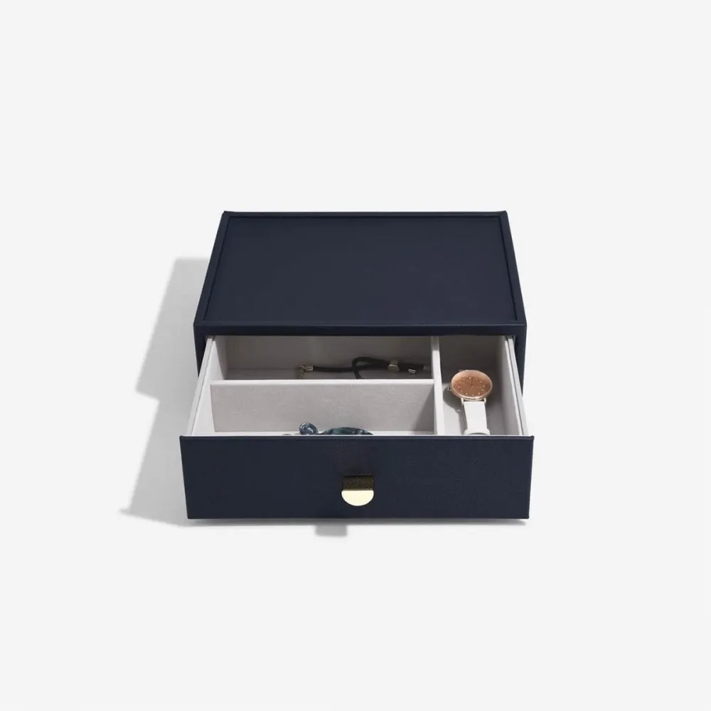 Classic 3 Drawer Jewellery Box - Pebble Navy - 75890