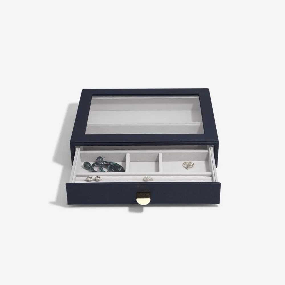 Classic 3 Drawer Jewellery Box - Pebble Navy - 75890