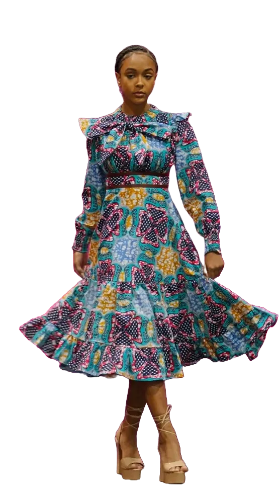 Colourful African Print Dress